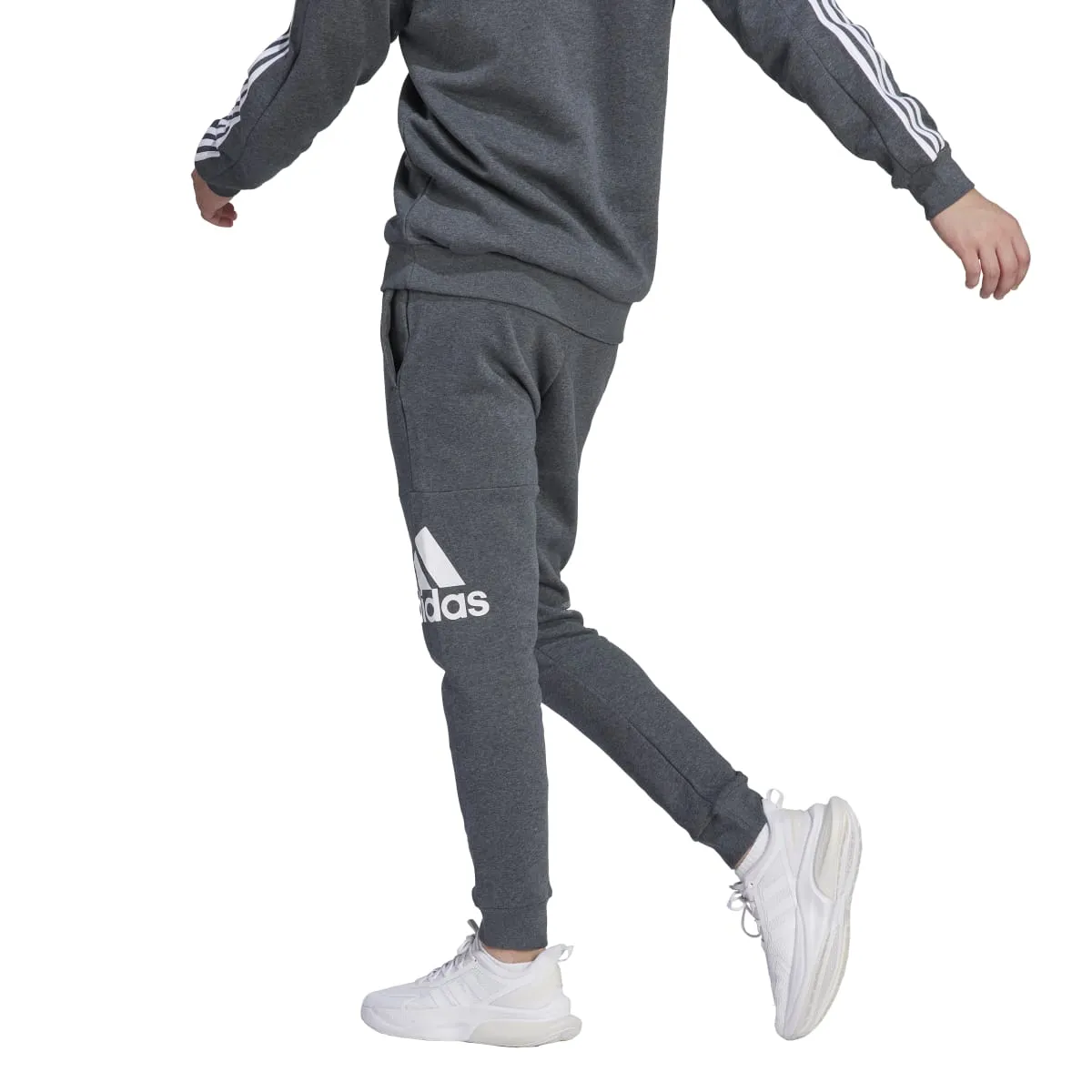 adidas Men's Essentials Fleece Tapered Cuff Big Logo Joggers (Tall)