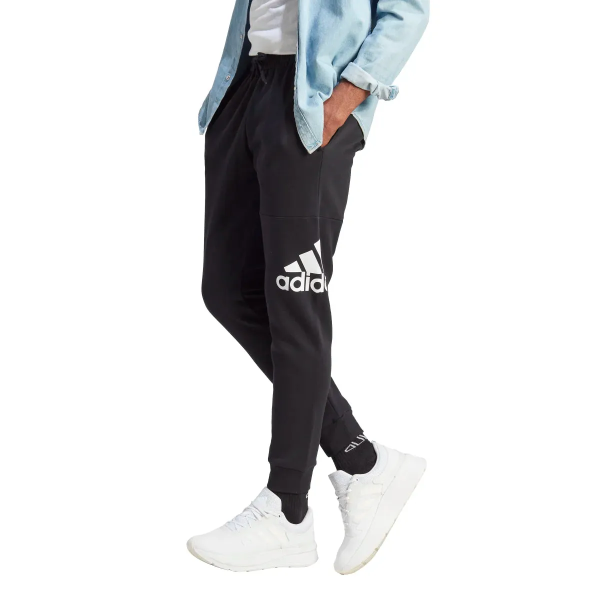 adidas Men's Essentials Fleece Tapered Cuff Big Logo Joggers (Tall)