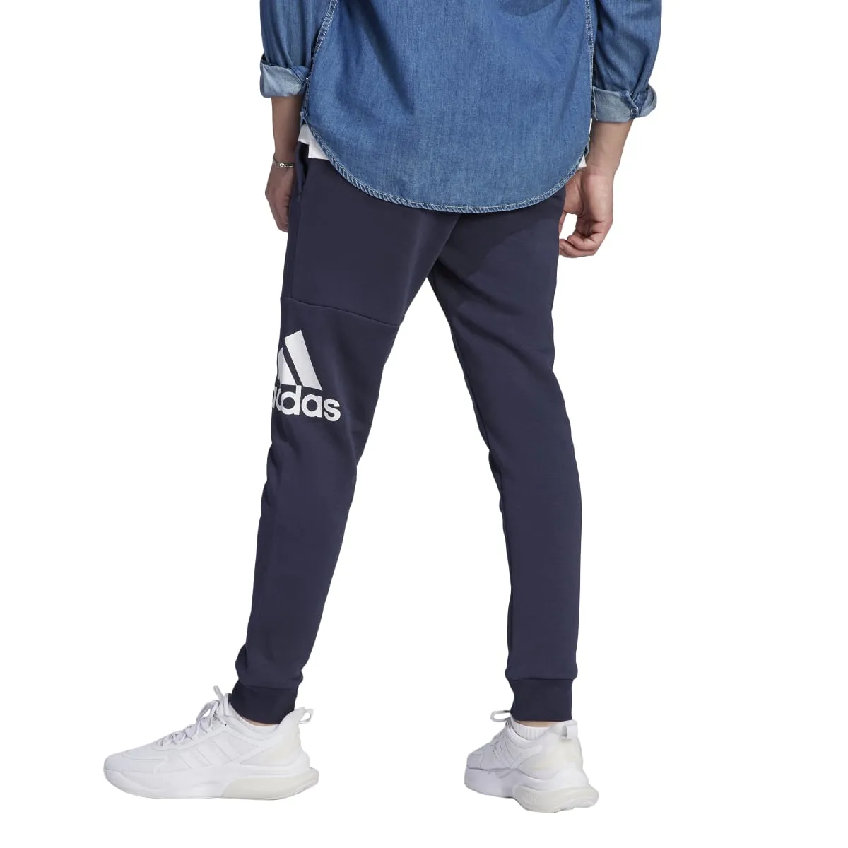 adidas Men's Essentials Fleece Tapered Cuff Big Logo Joggers (Tall)