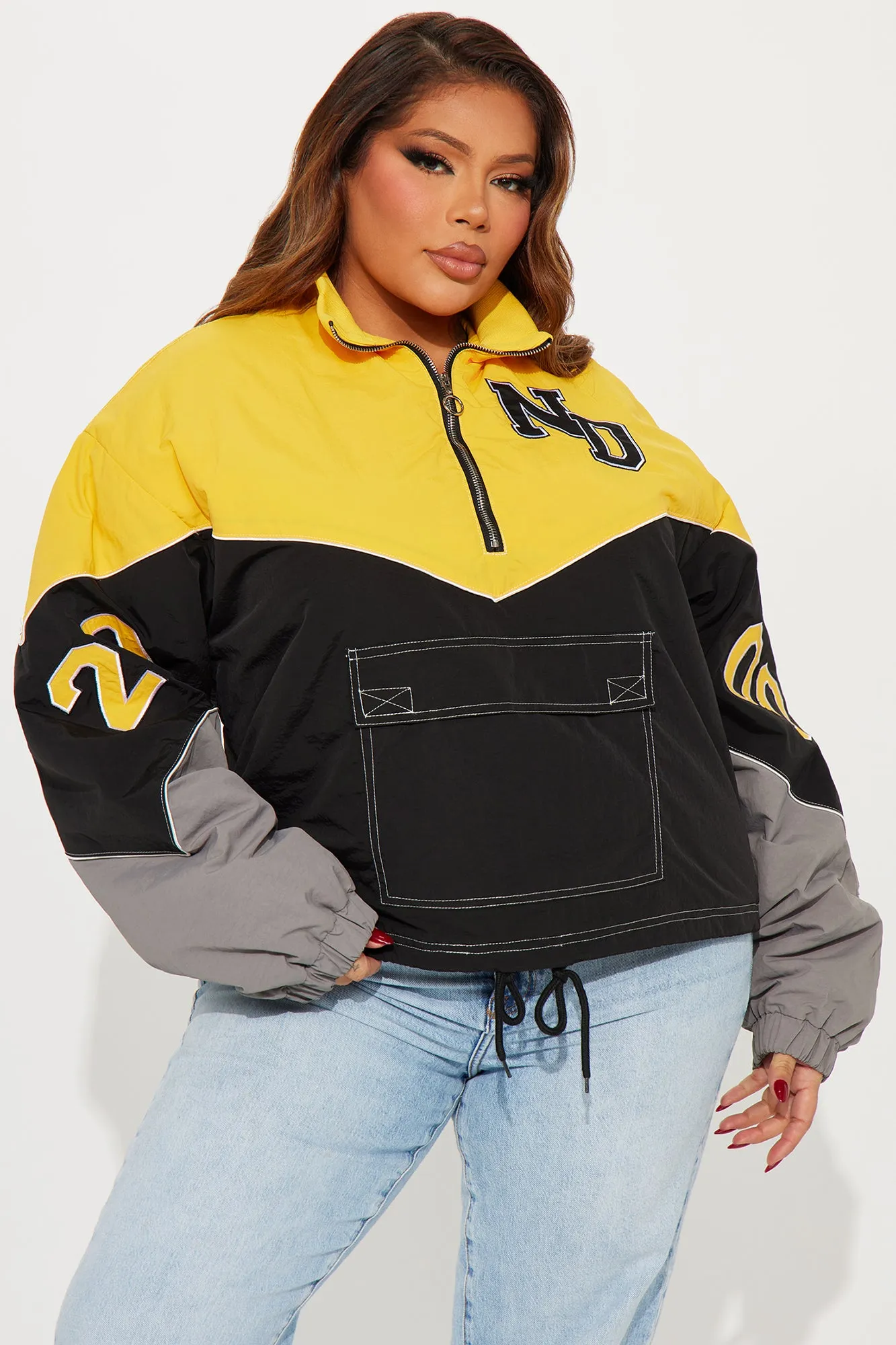 All Bets Off Bomber Jacket - Yellow/combo