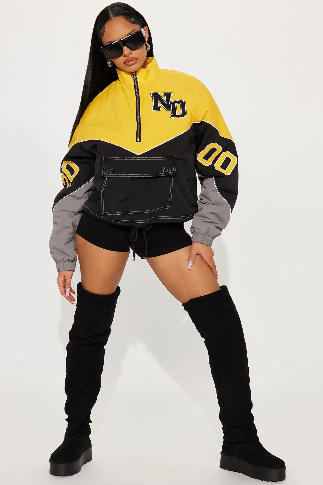 All Bets Off Bomber Jacket - Yellow/combo