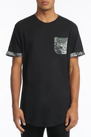 Amnesia Guys Solid Black Tiger Pocket Tee