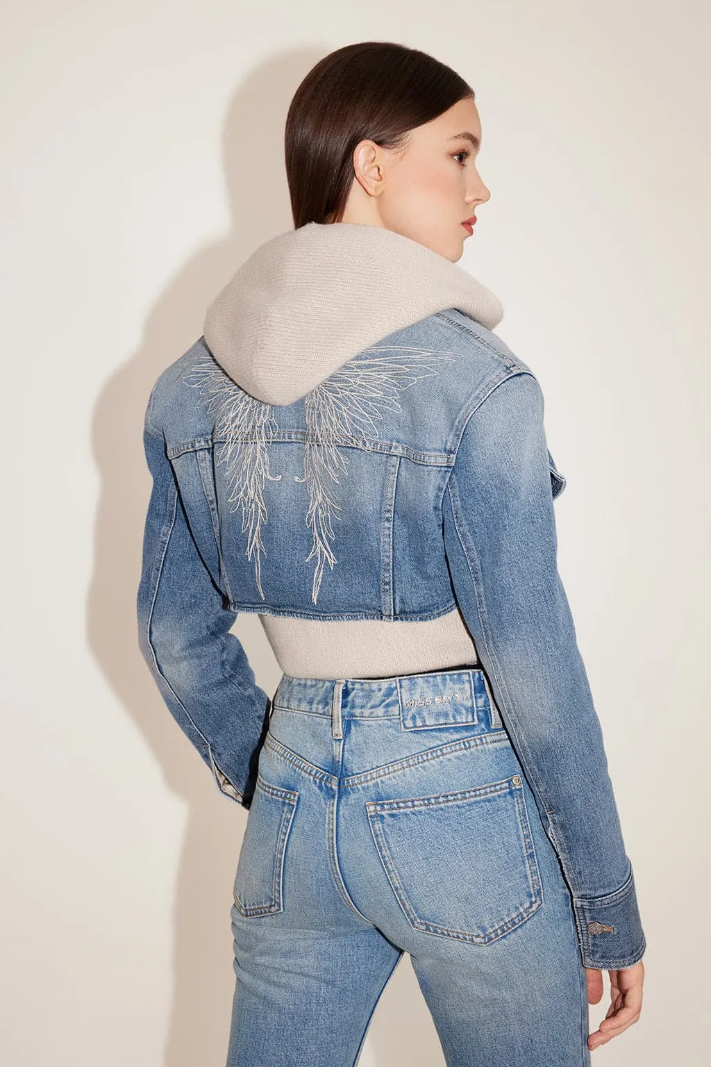 Angel Collection Vintage Cropped Denim Jacket