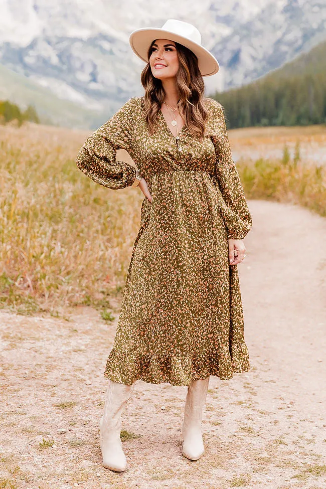 Annie Olive Midi Dress