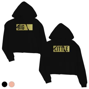 Big Little Boxed-GOLD Womens Crop Hoodie Fun Cute Flirty Sis Gift