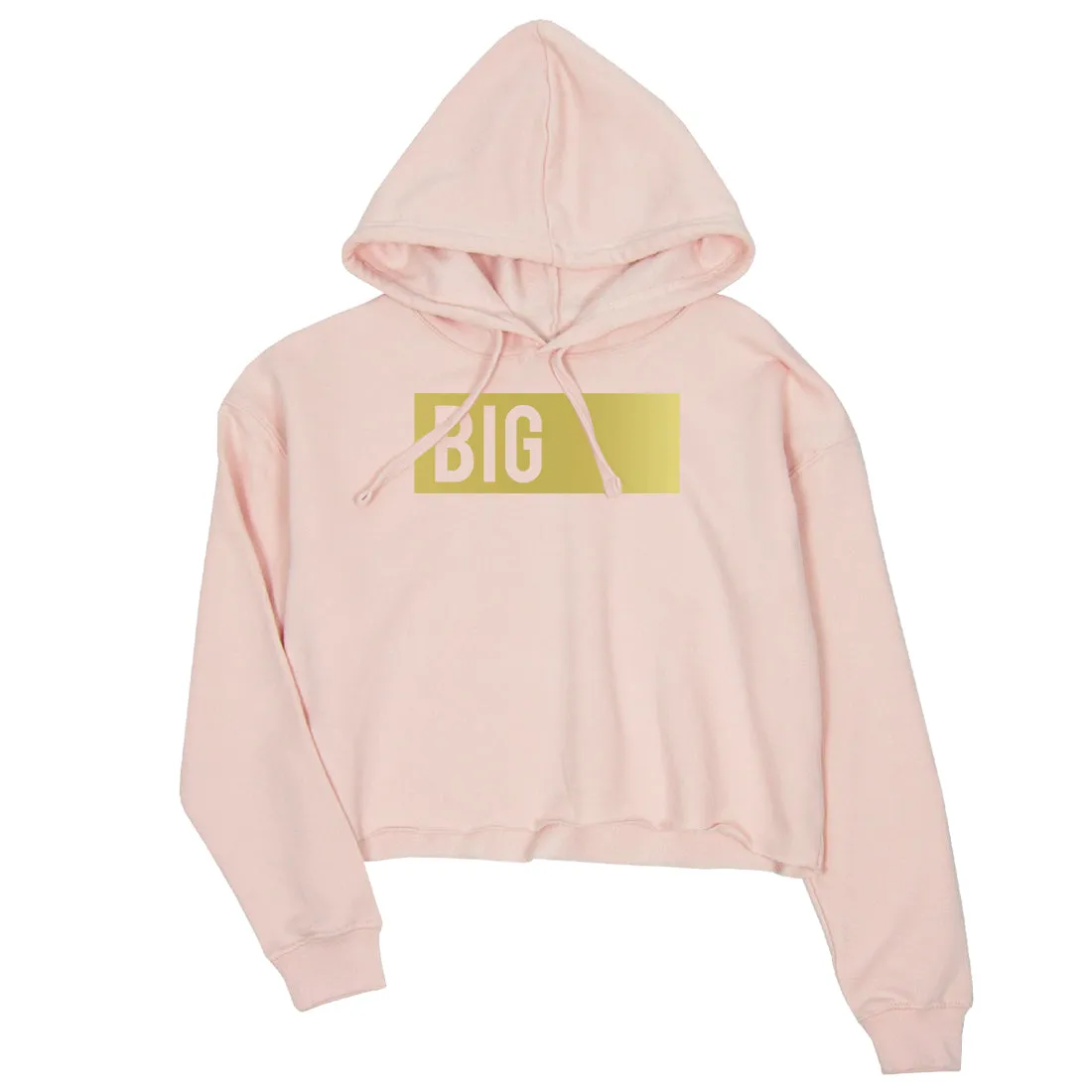 Big Little Boxed-GOLD Womens Crop Hoodie Fun Cute Flirty Sis Gift