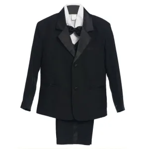 Black 5 Piece Vest Jacket Pants Special Occasion Tuxedo Suit Baby Boys 3-24M