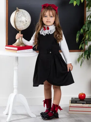 Black Tulip Hem Girls Uniform Dress by Kids Couture