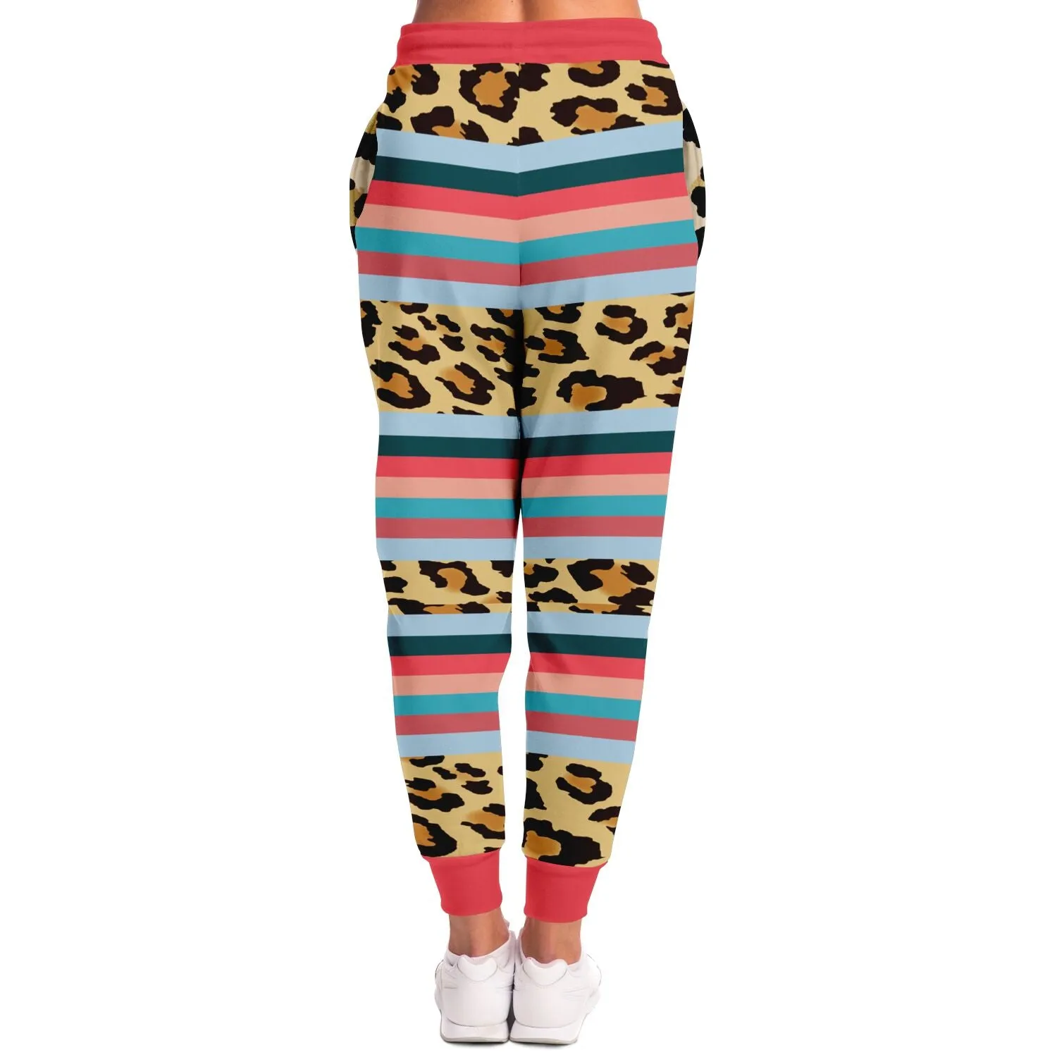 Blue Dragonfly Leopard Stripe Eco-Poly Unisex Joggers