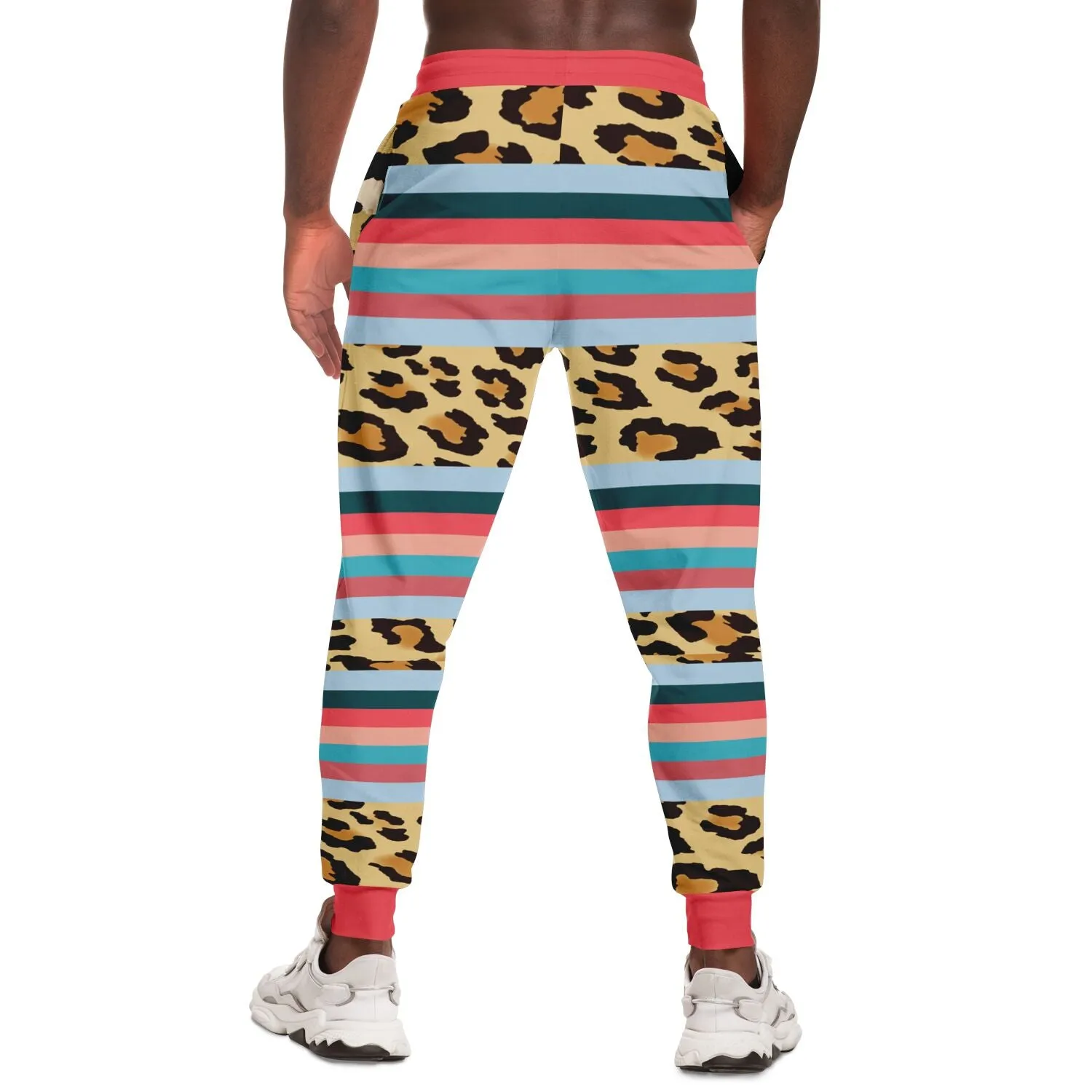 Blue Dragonfly Leopard Stripe Eco-Poly Unisex Joggers