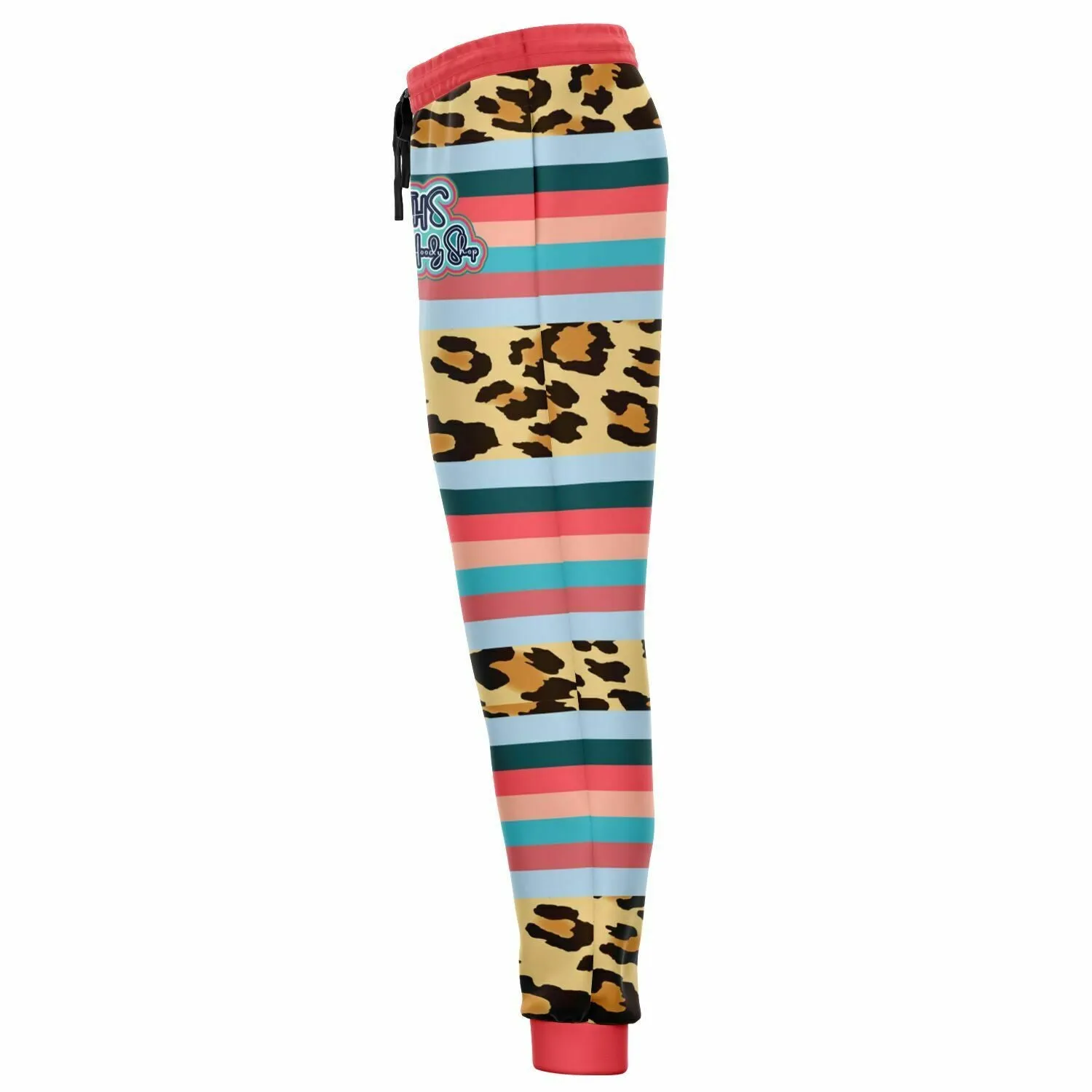 Blue Dragonfly Leopard Stripe Eco-Poly Unisex Joggers