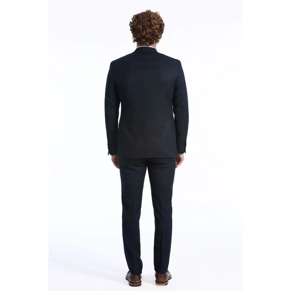 Blue Wool Men Suit