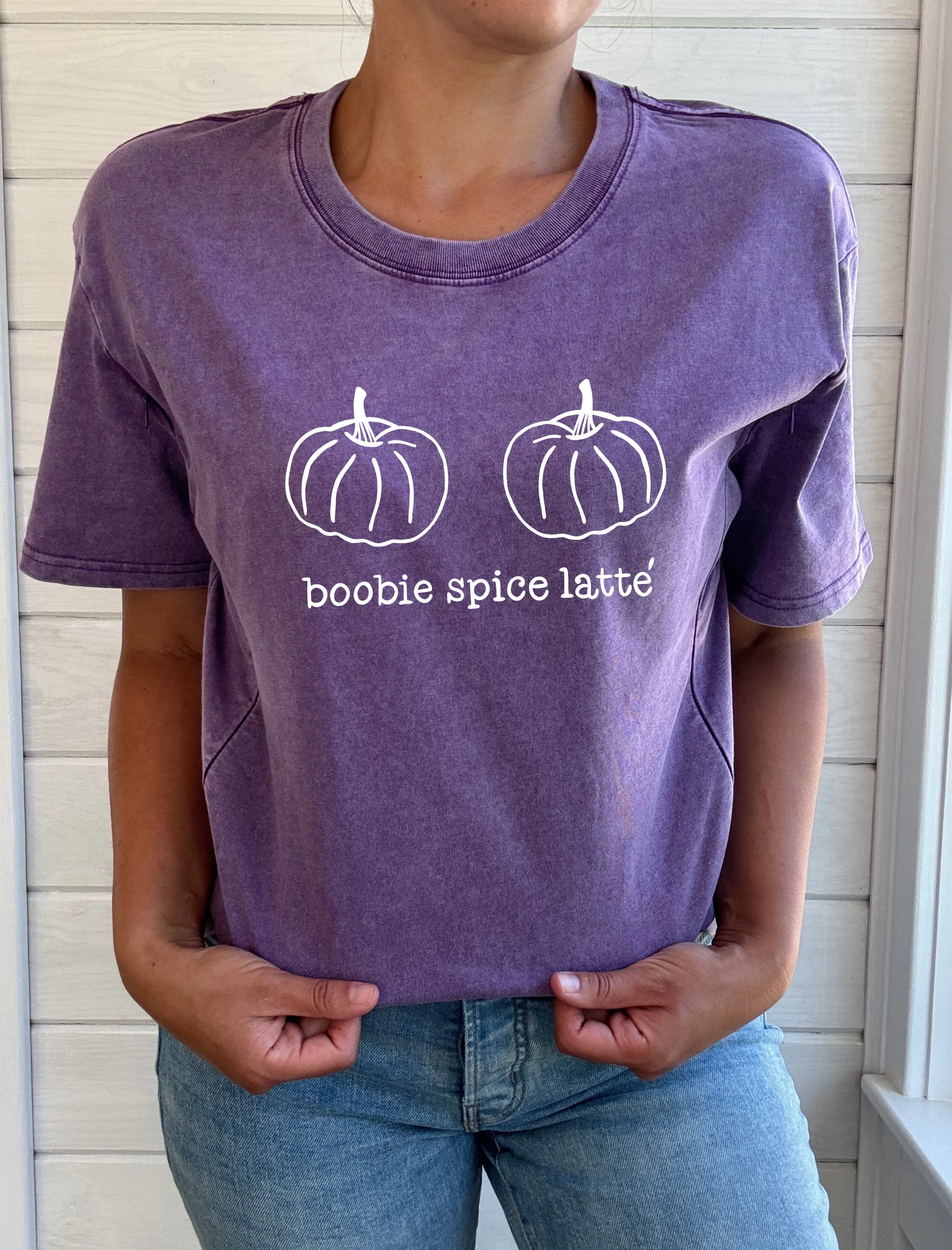 Boobie Spice Latte Acid Wash T-Shirt