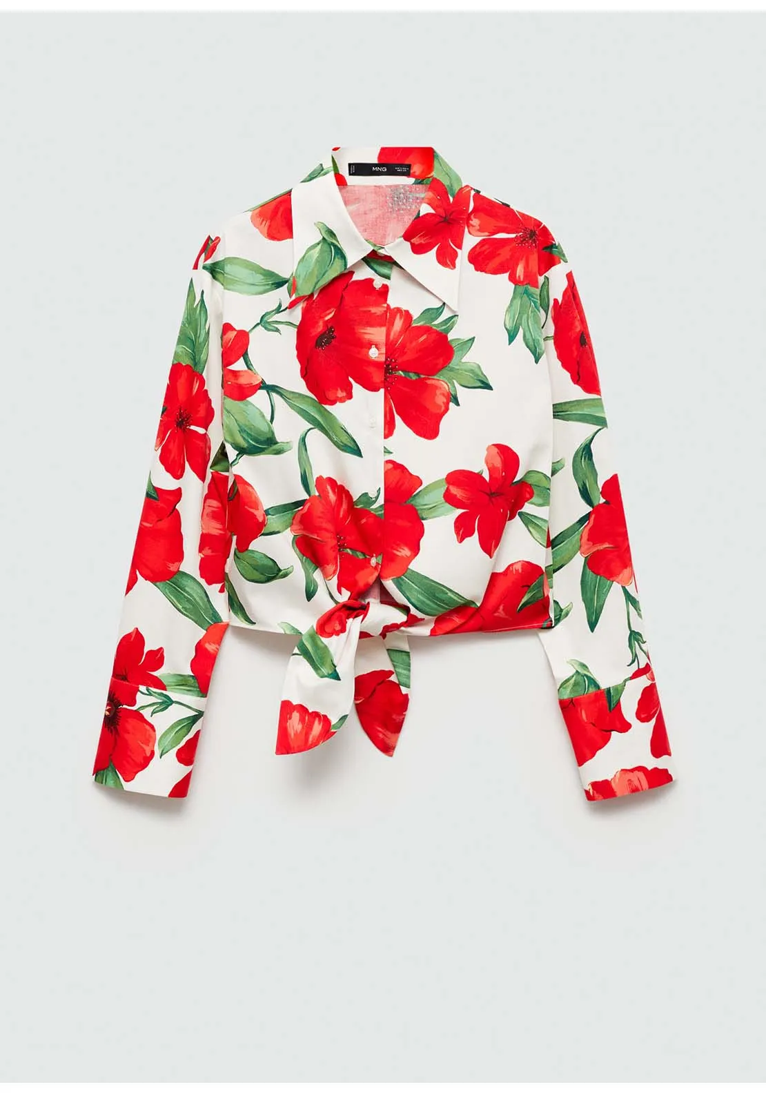 Bow printed shirt - Red