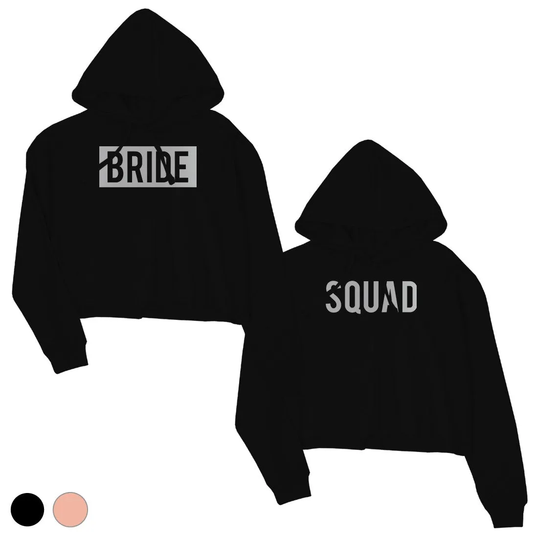 Bride Squad Boxed-SILVER Womens Crop Hoodie Extravagent Cool Gift