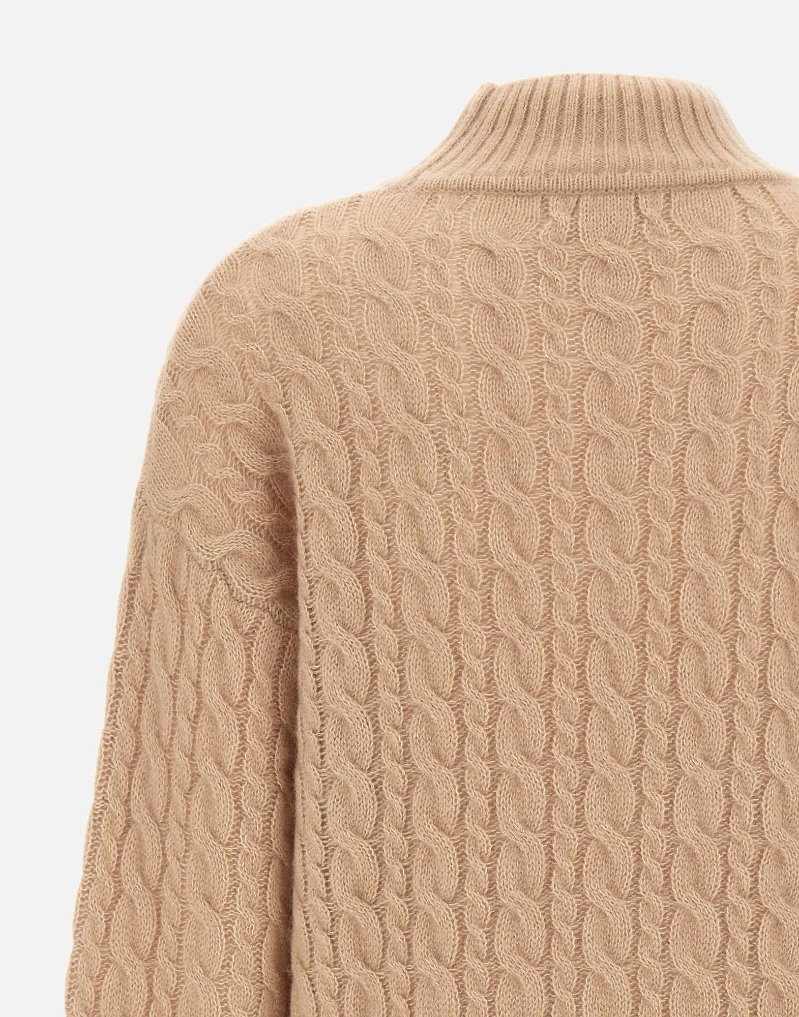 Cashmere Cotton Turtleneck Sweater in Hazelnut