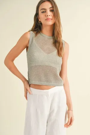 CROCHET KNITTED SLEEVELESS TOP