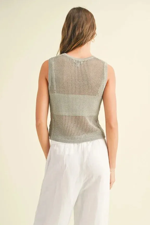 CROCHET KNITTED SLEEVELESS TOP