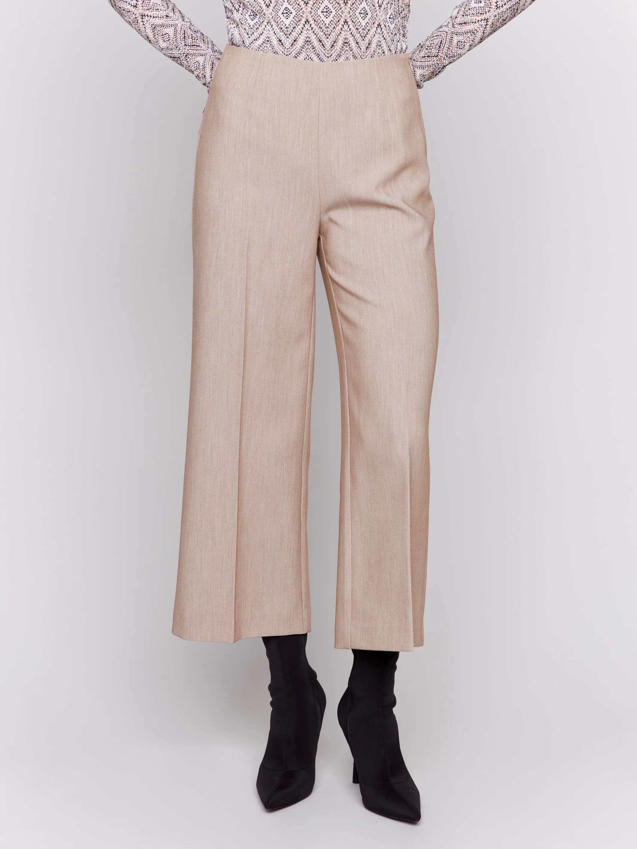 Cropped Wide Leg Pants - Truffle