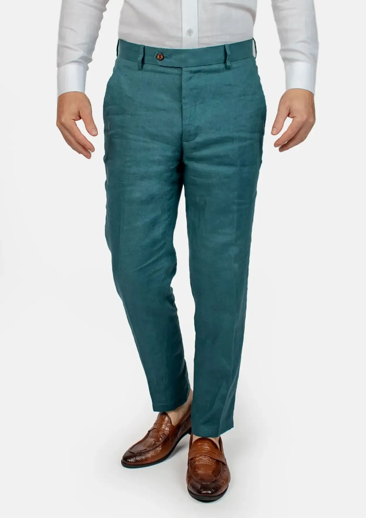 Deep Teal Linen Pants