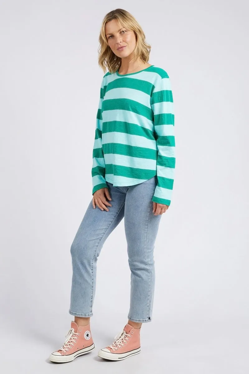 Elm - Spritz Stripe L/S Tee - Goodness Green Stripe