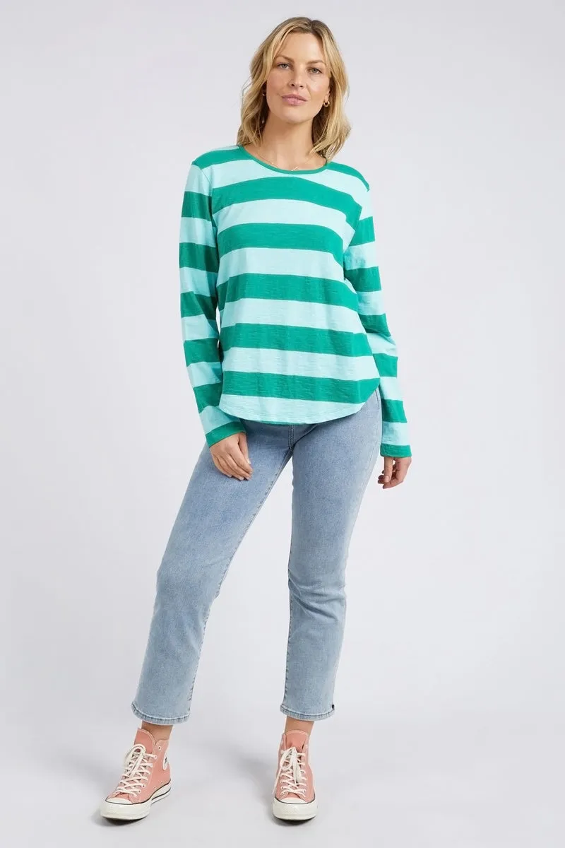 Elm - Spritz Stripe L/S Tee - Goodness Green Stripe