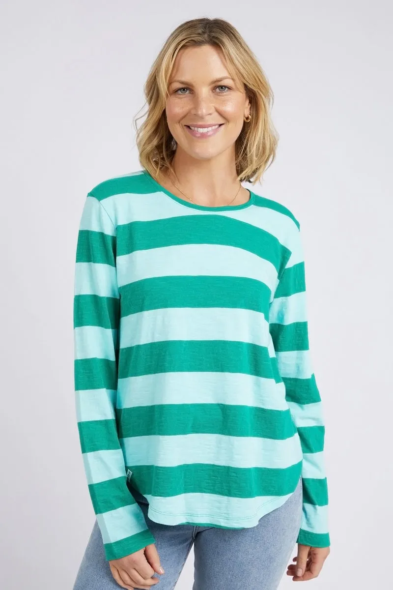 Elm - Spritz Stripe L/S Tee - Goodness Green Stripe