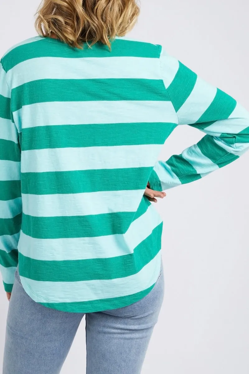 Elm - Spritz Stripe L/S Tee - Goodness Green Stripe