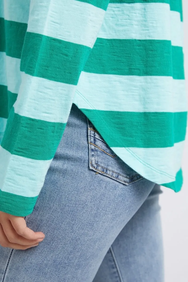 Elm - Spritz Stripe L/S Tee - Goodness Green Stripe