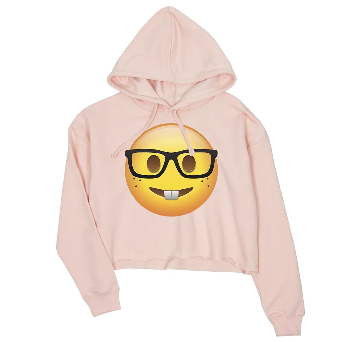 Emoji-Nerd Womens Crop Hoodie Nice Sweet Greatest Halloween Gift