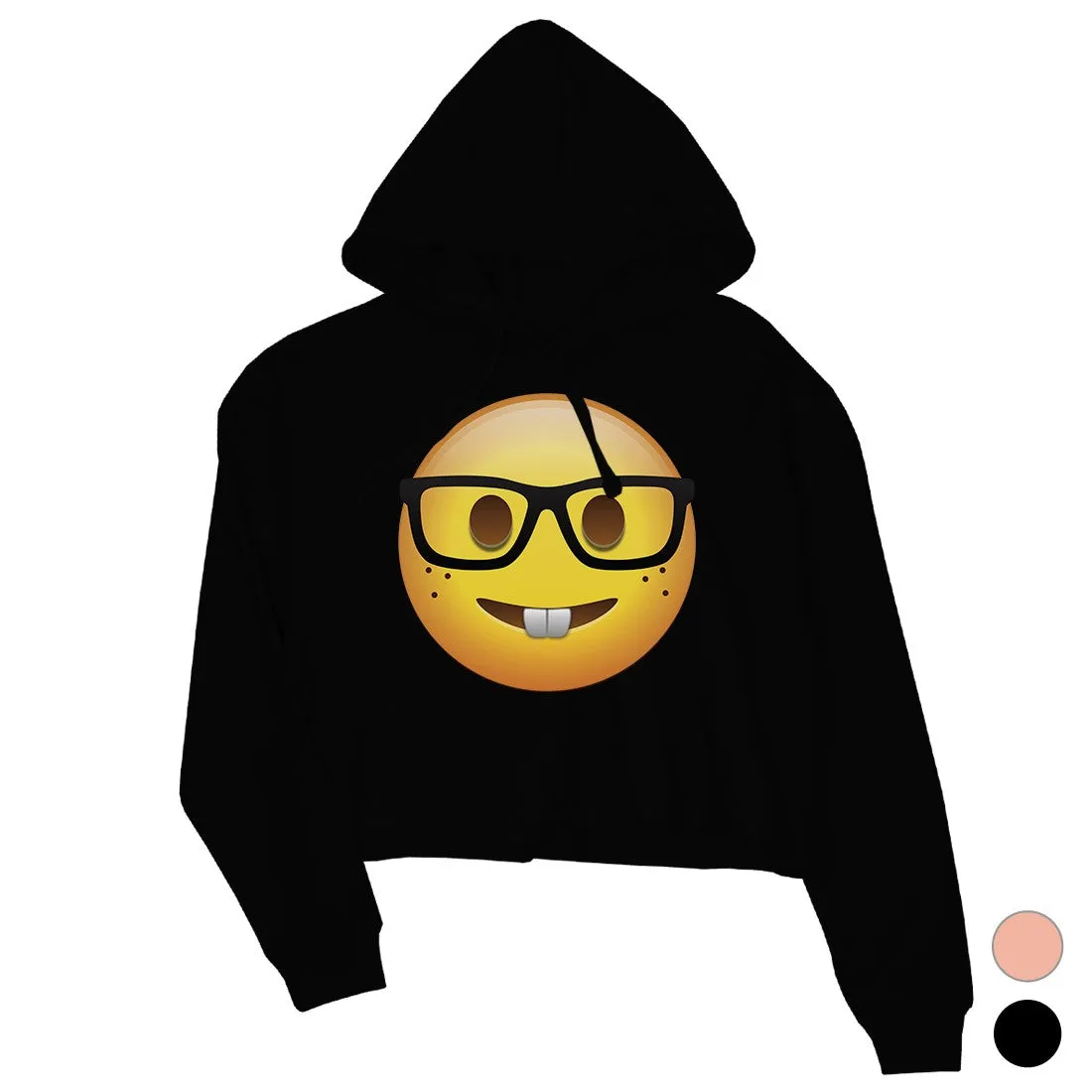 Emoji-Nerd Womens Crop Hoodie Nice Sweet Greatest Halloween Gift