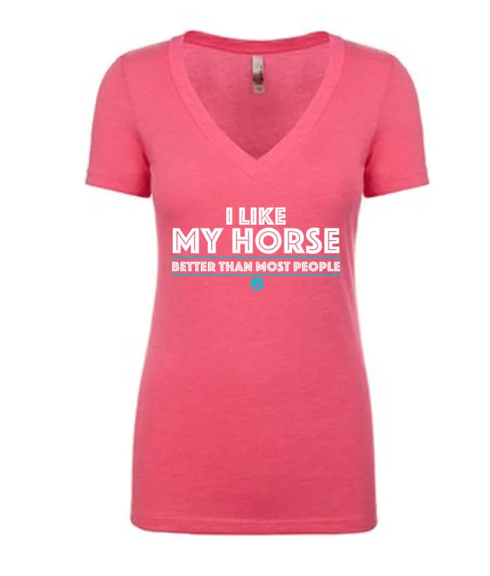 Favorite Tee | V-Neck | I Like My Horse (Vintage Pink)