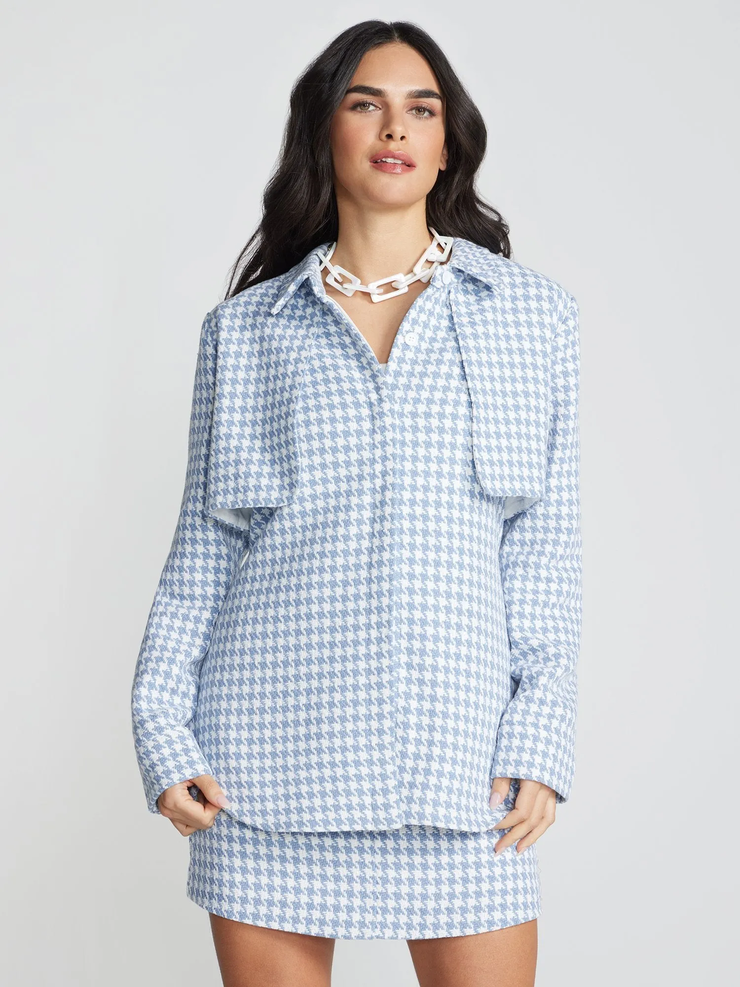 Florentina Checkered Flap-Pocket Shirt Jacket