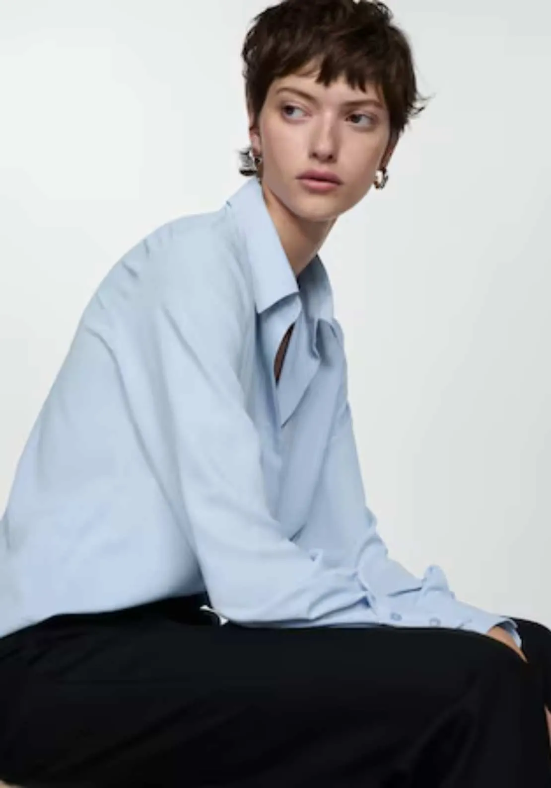 Fluid long-sleeved shirt - Light/pastel Blue