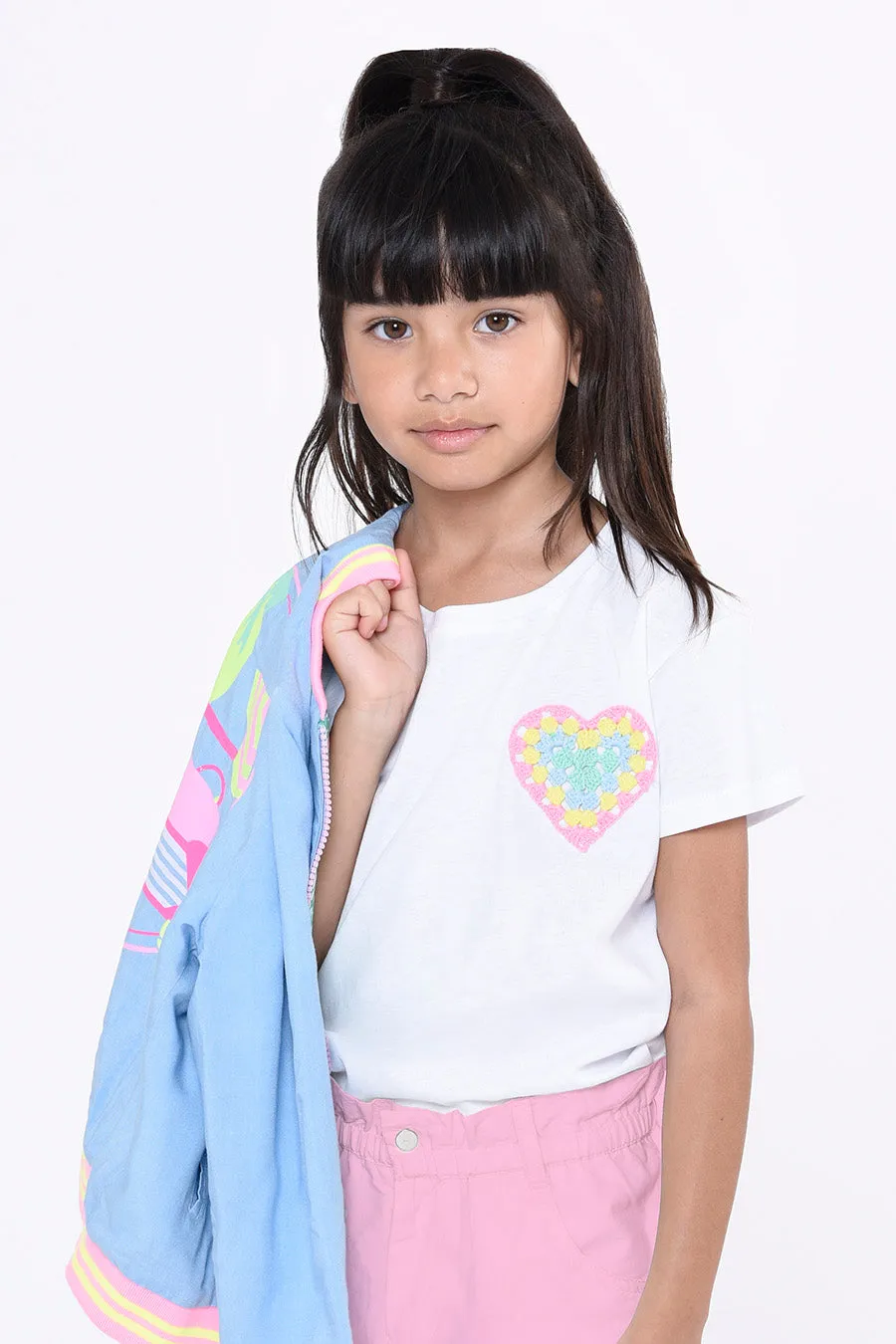 Girls Shirt Billieblush Crochet Heart