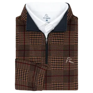 Glen Plaid Jacquard Performance Q-Zip | The Glen Plaid - Bunker Brown/Black