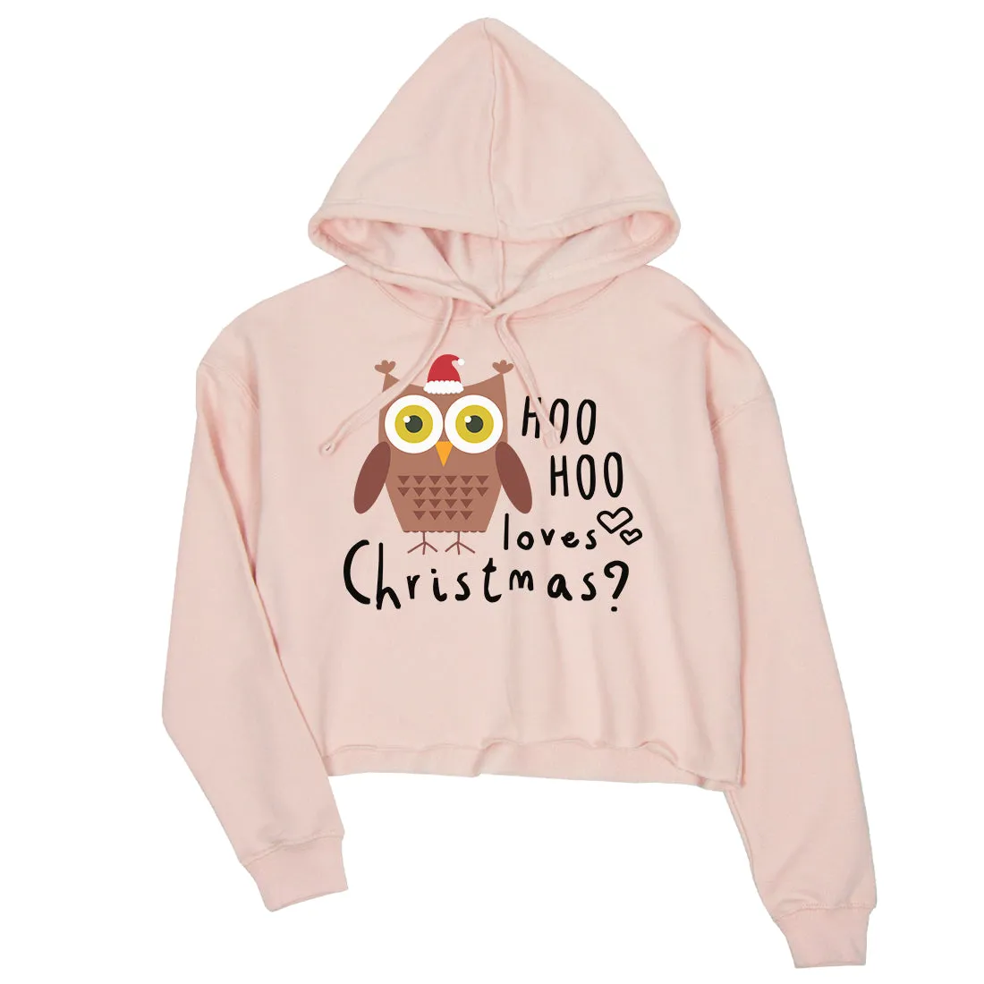 Hoo Christmas Owl Womens Crop Hoodie