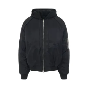 Hooded Bomber Jacket in Black