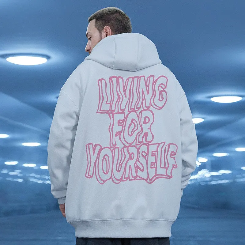 Hoodies living for yourself winter unisex couple hoodies