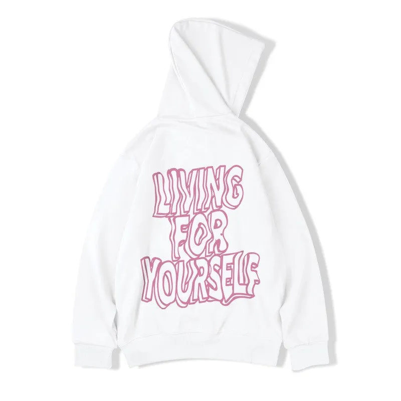 Hoodies living for yourself winter unisex couple hoodies