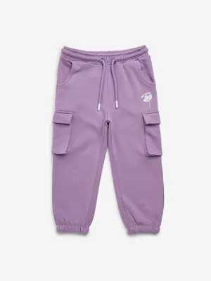 HOP Kids Lilac Floral Cargo Style Joggers