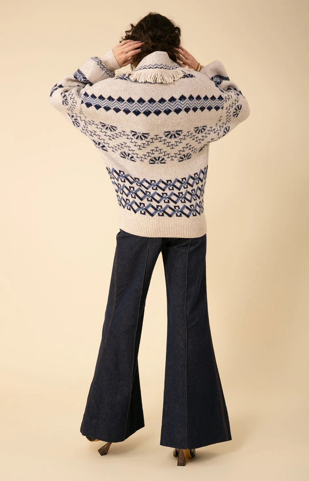 Ines Wrap Jacquard Sweater