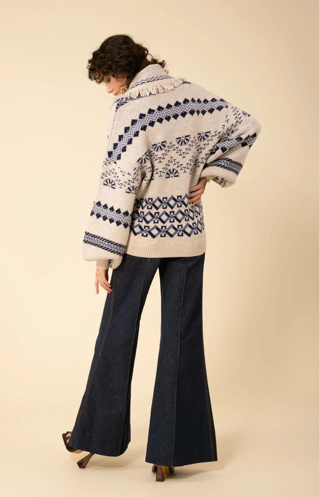 Ines Wrap Jacquard Sweater