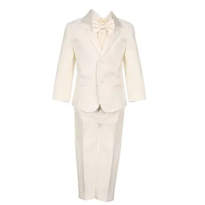 Little Boys Ivory 5 Piece Vest Jacket Pants Special Occasion Tuxedo Suit 2-7