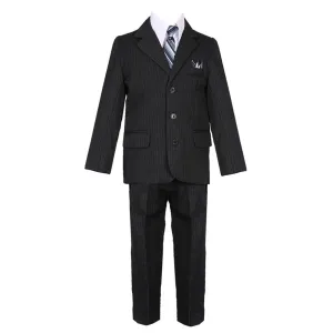 Little Boys Navy Blue 5 Piece Vest Jacket Pants Special Occasion Suit 2-7