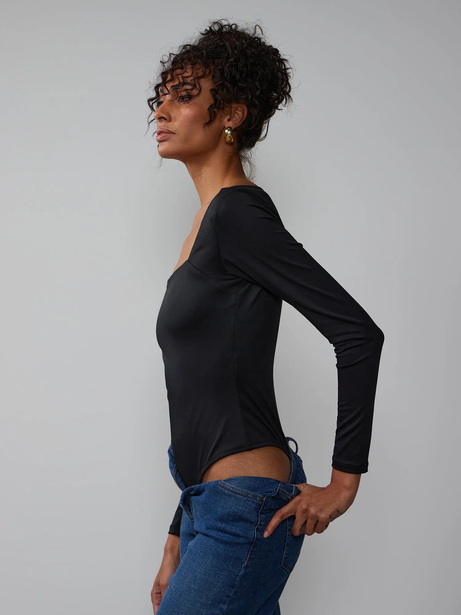 Long Sleeve Square Neck Bodysuit