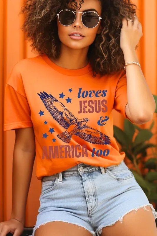 Loves Jesus and America Too Graphic T Shirts