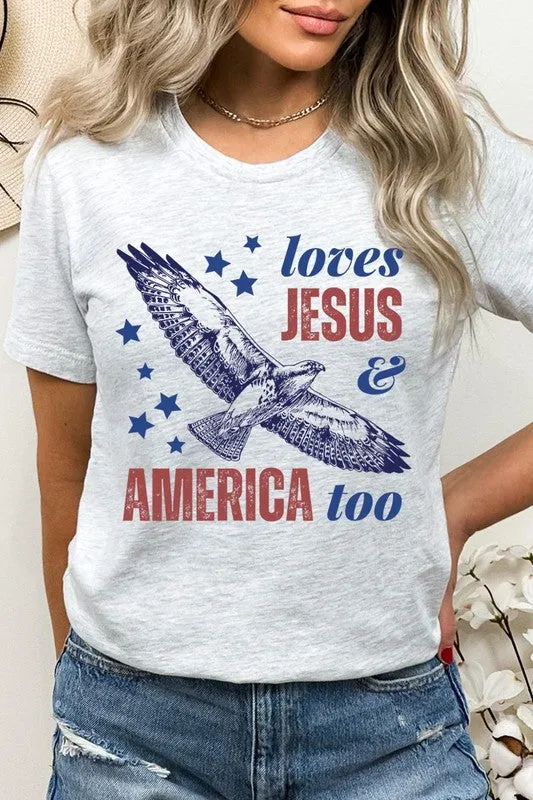 Loves Jesus and America Too Graphic T Shirts