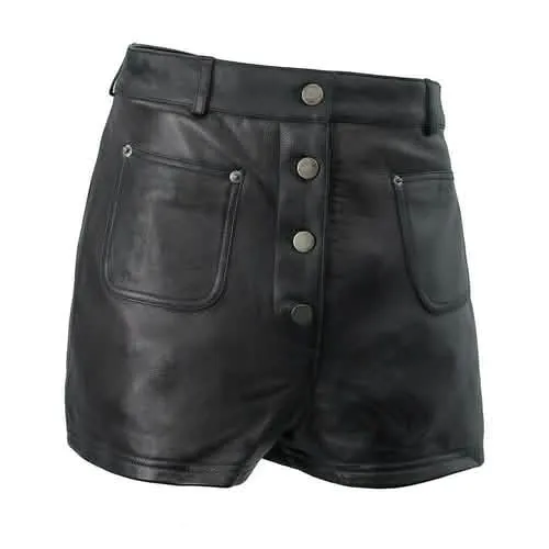 Maleni - Premium Sheepskin Leather Women's Tailored Shorts