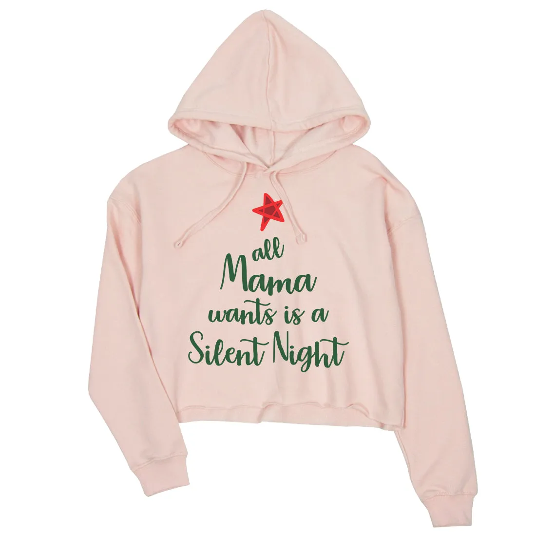 Mama Wants Silent Night Womens Crop Hoodie